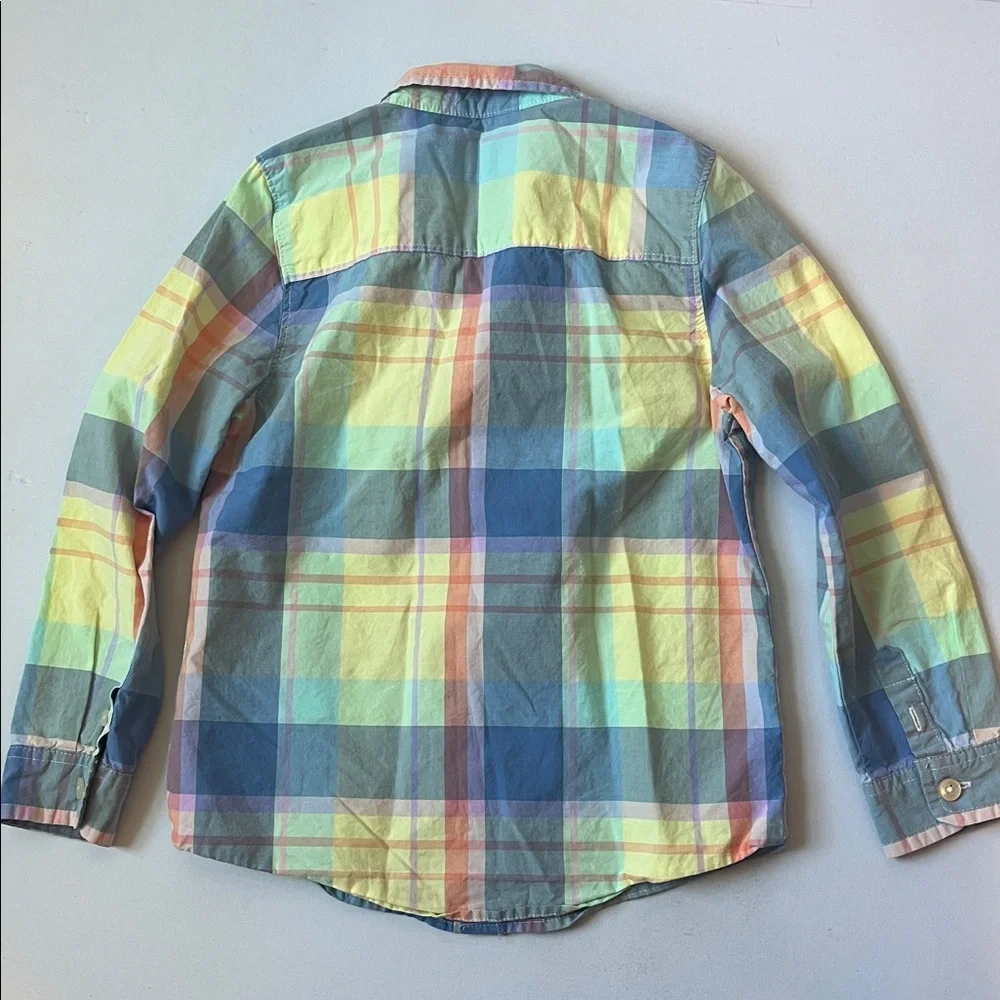 OshKosh B'gosh Pastel Plaid Button-Down Shirt - Yellow, Blue & Pink
